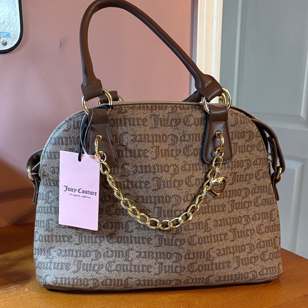 Juicy Couture Tan Purse with Gold Chain